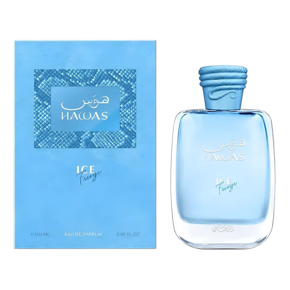 Rasasi Hawas Ice Freeze Eau de Parfum Spray for Men, 3.38 Oz (100ml)