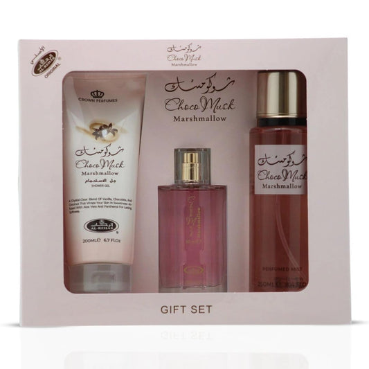 AL REHAB CHOCO MUSK MARSHMALLOW GIFT SET 3PC (EDP 1.65/SG 6.7/BM 8.4) U
