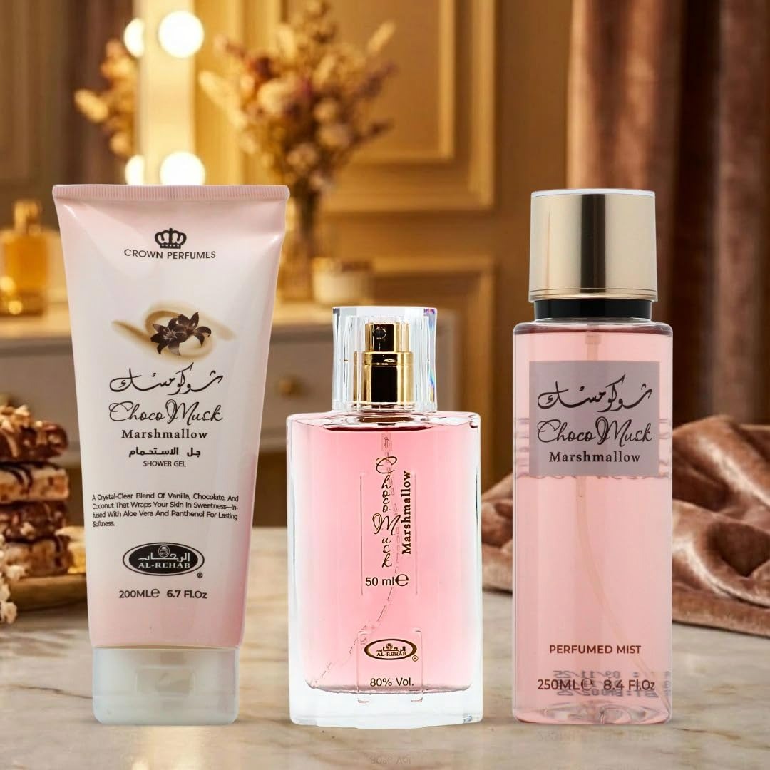 AL REHAB CHOCO MUSK MARSHMALLOW GIFT SET 3PC (EDP 1.65/SG 6.7/BM 8.4) U