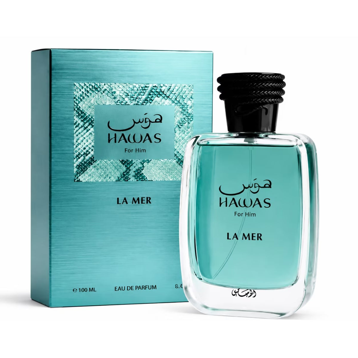 Rasasi Hawas La Mer Eau de Parfum Spray for Men, 3.38 Fl Oz (100ml)
