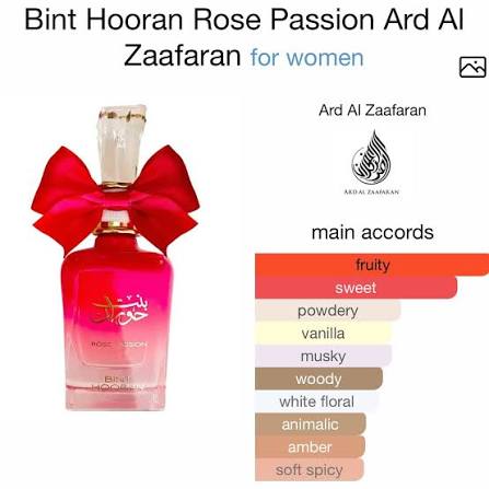 ARD AL ZAAFARAN BINT HOORAN ROSE PASSION EDP 3.4 W